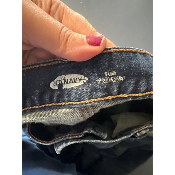 Old Navy Mens Slim Built-In Flex Jeans 36X34 Dark Wash Denim - Picture 9 of 11